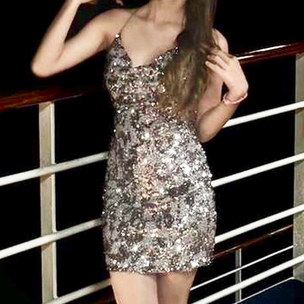 Sequin Silver Dress